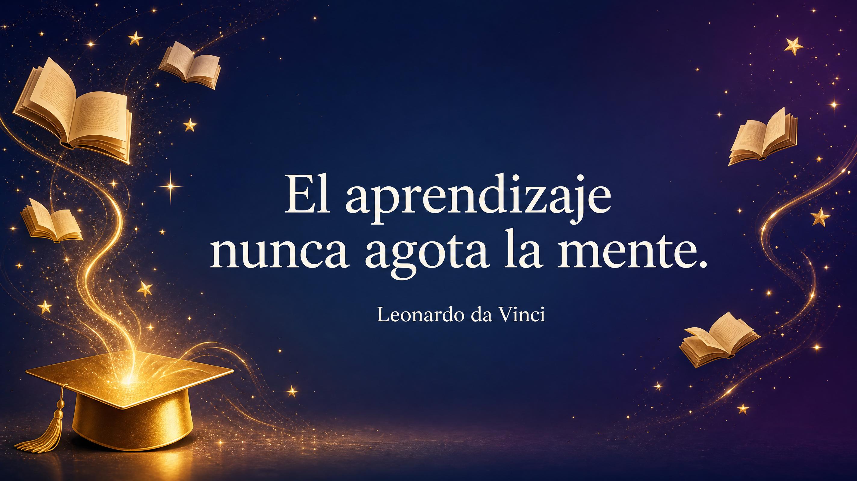 Frase célebre de graduación de Leonardo da Vinci: el aprendizaje nunca agota la mente