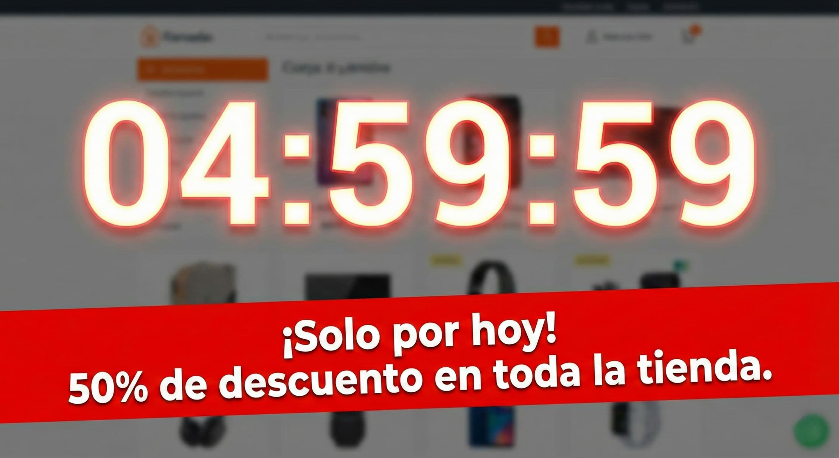 Ejemplo de una frase promocional usando el FOMO