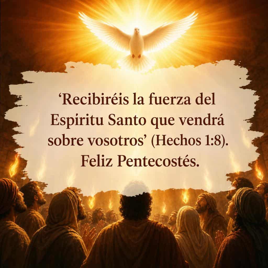Imagen con frase de Pentecostés inspiradas en la Biblia