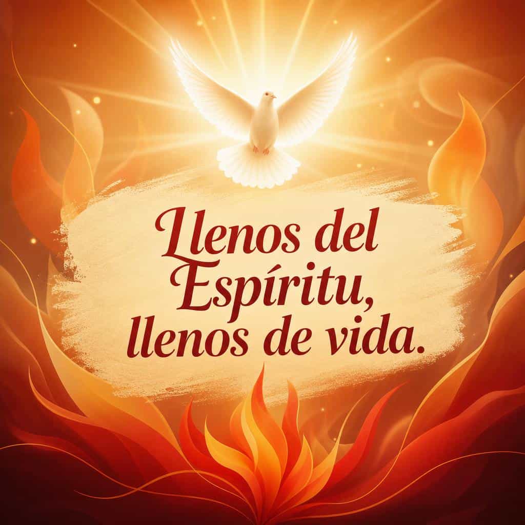 Imagen con frase de Pentecostés para estados y stories