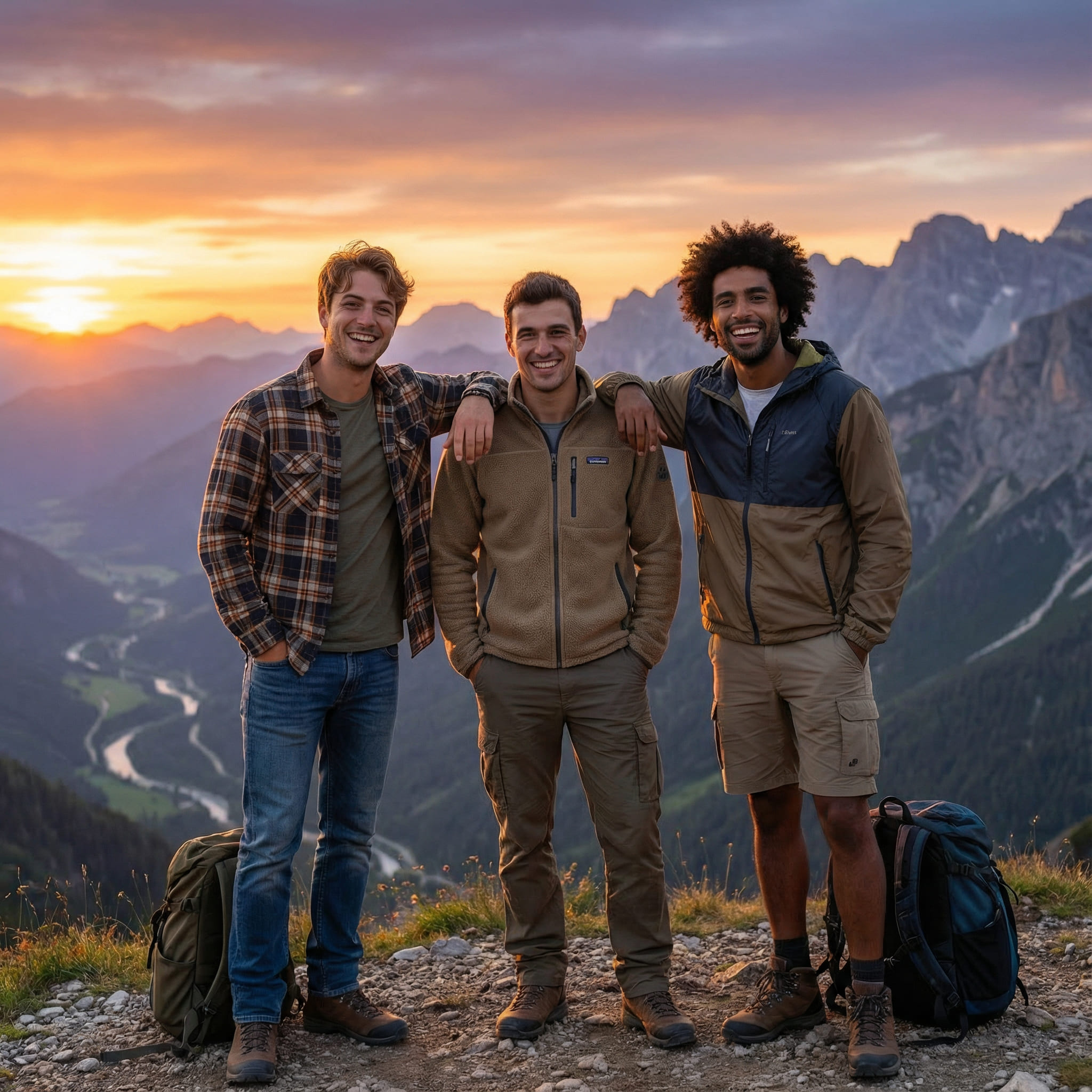 KI-generiertes Urlaubsfoto mit Freunden