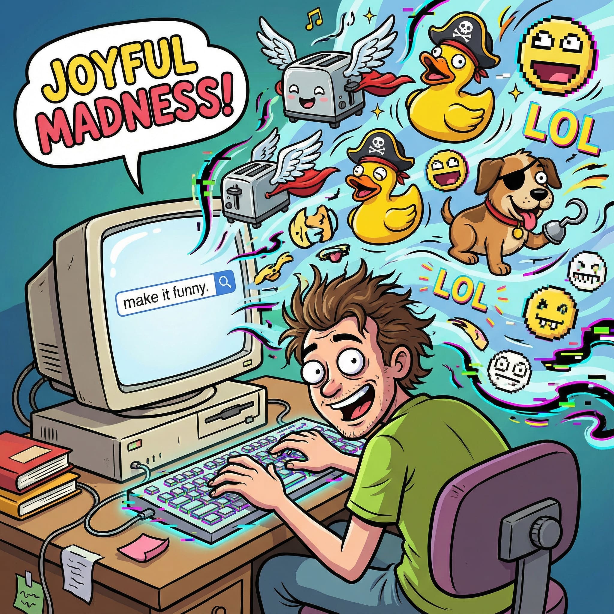 Examples of funny AI prompts generating fun and creative AI images