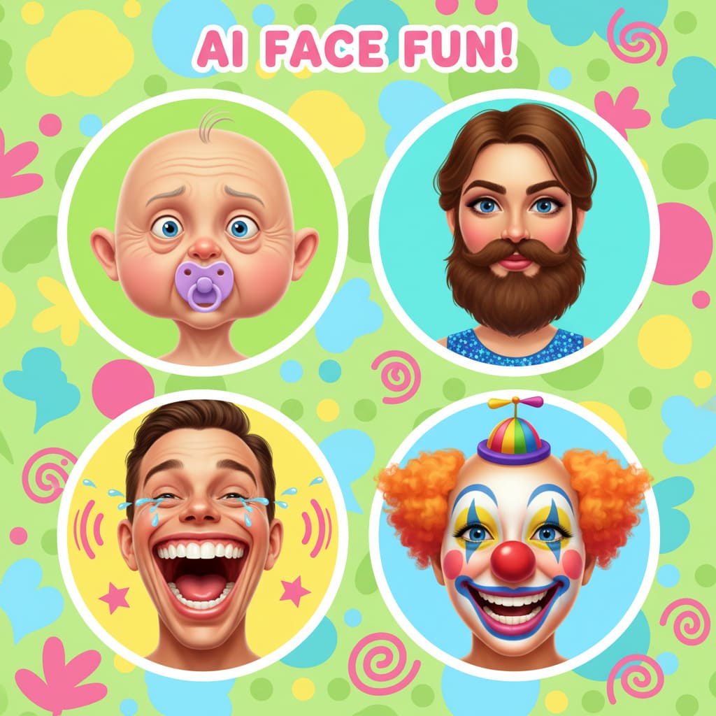 AI transforming human faces into funny and exaggerated expressions