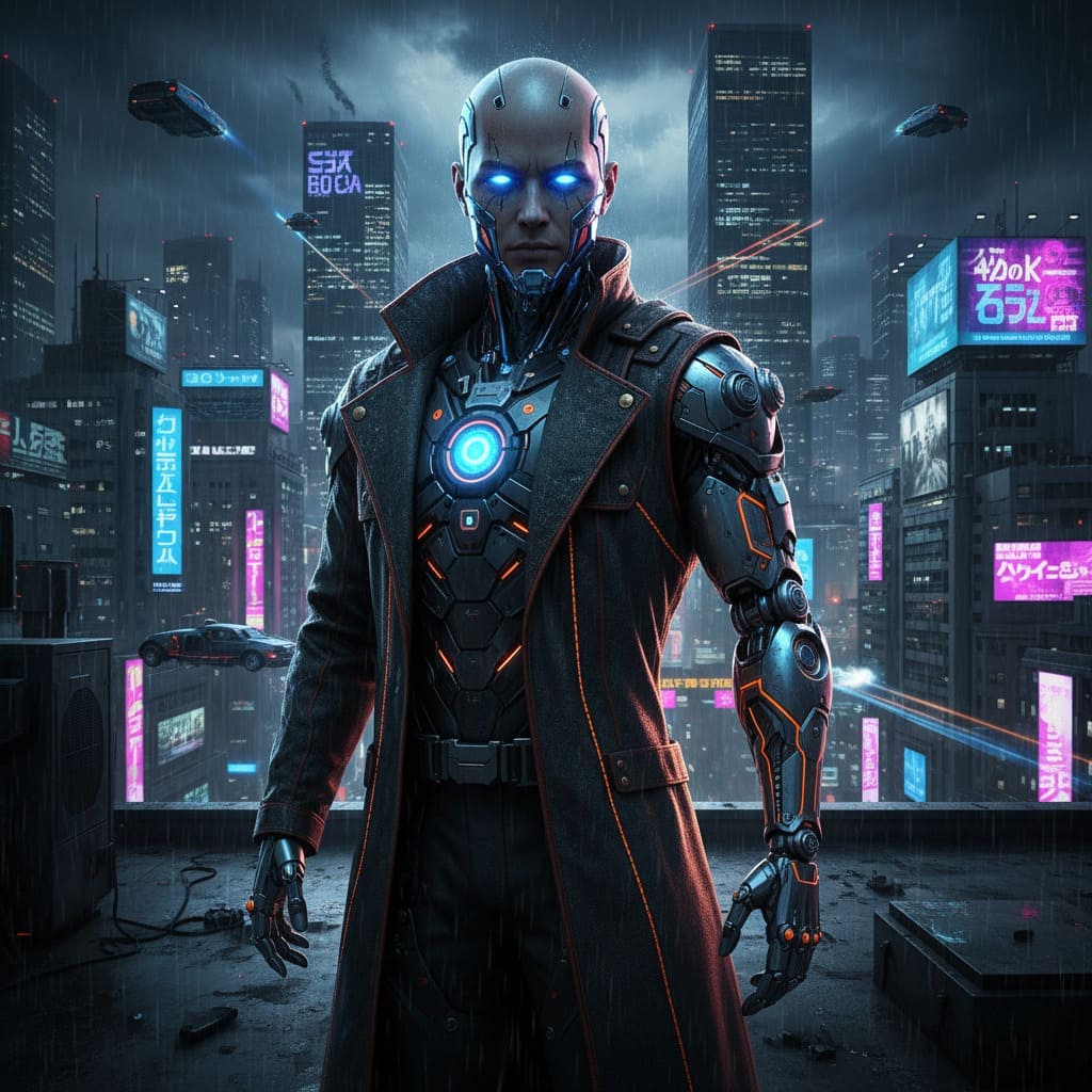 Futuristic Cyborg Character Portrait