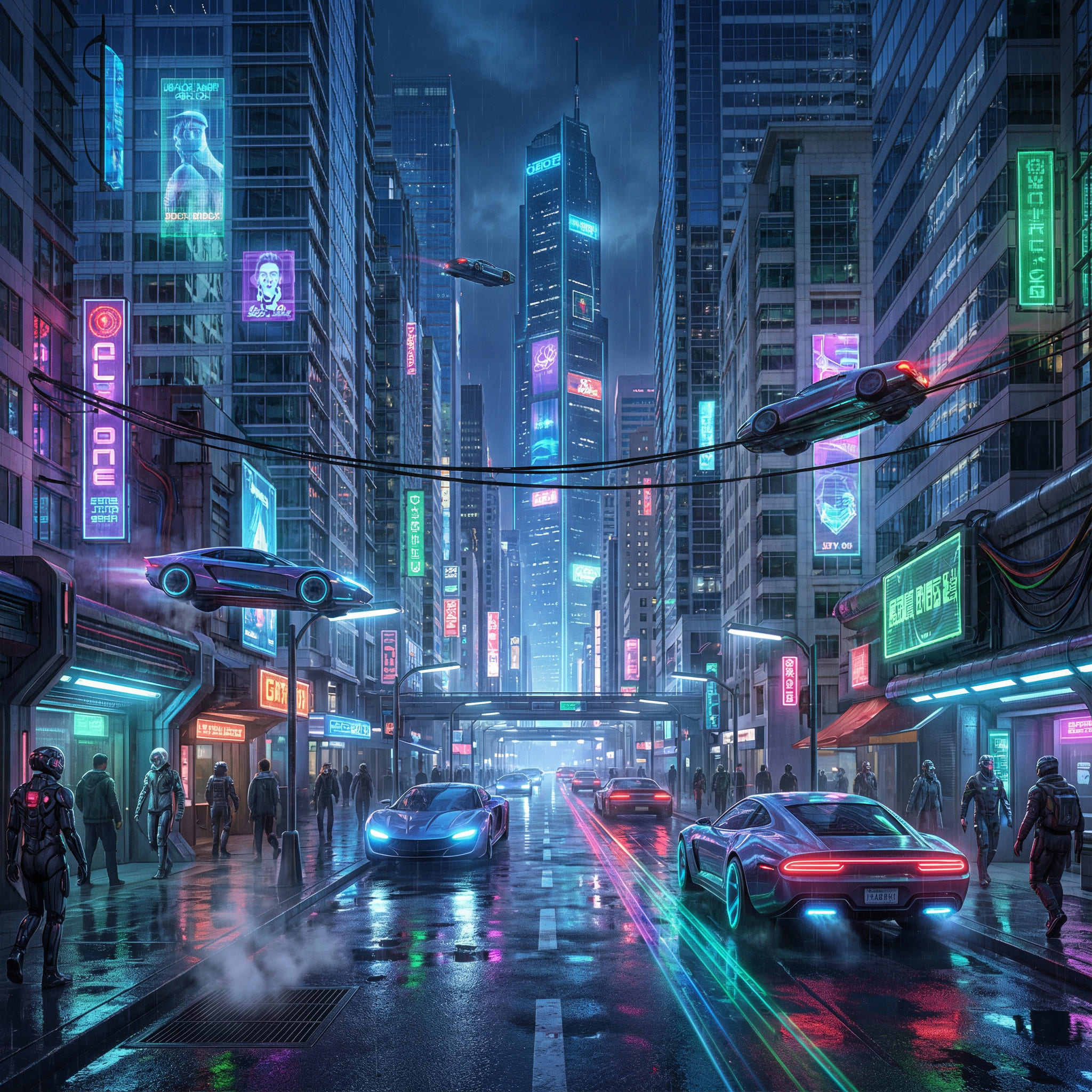 Futuristic Street AI Image After