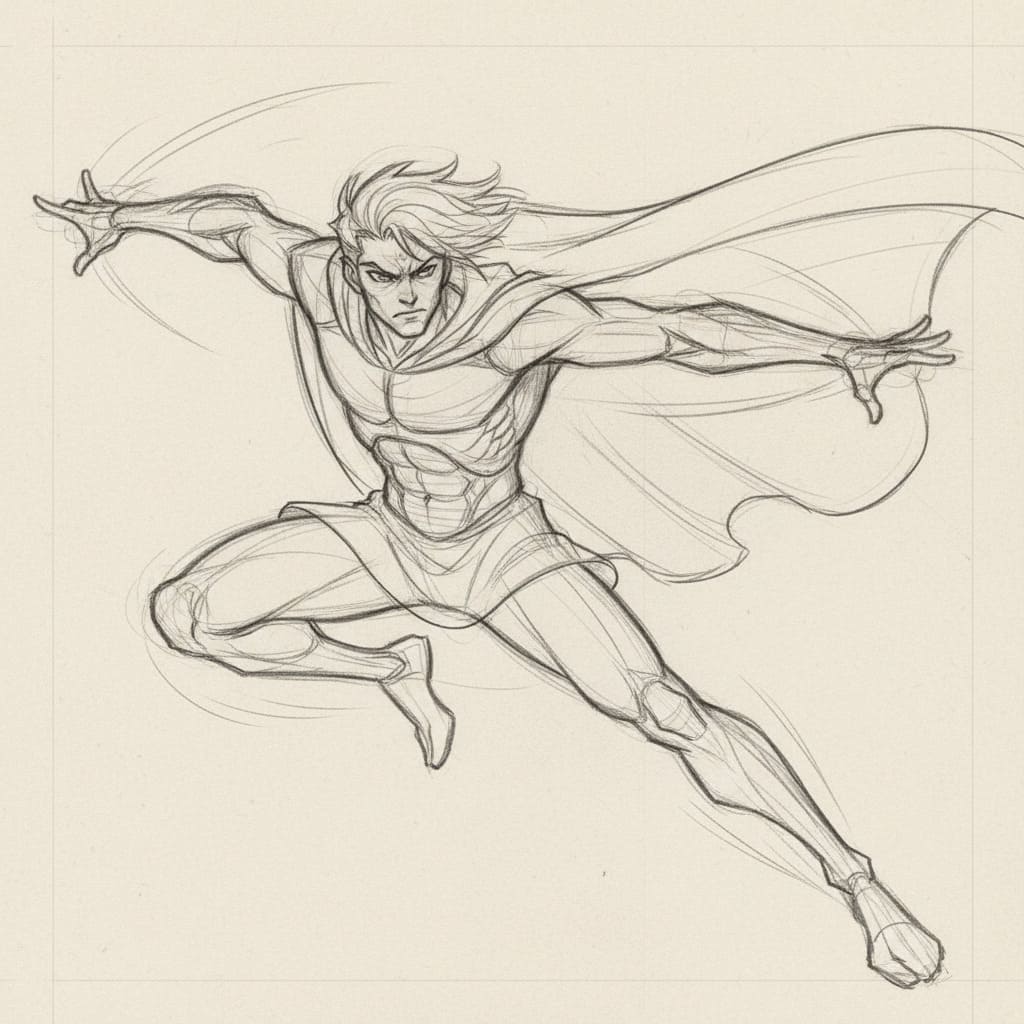 2D sketch of character pose