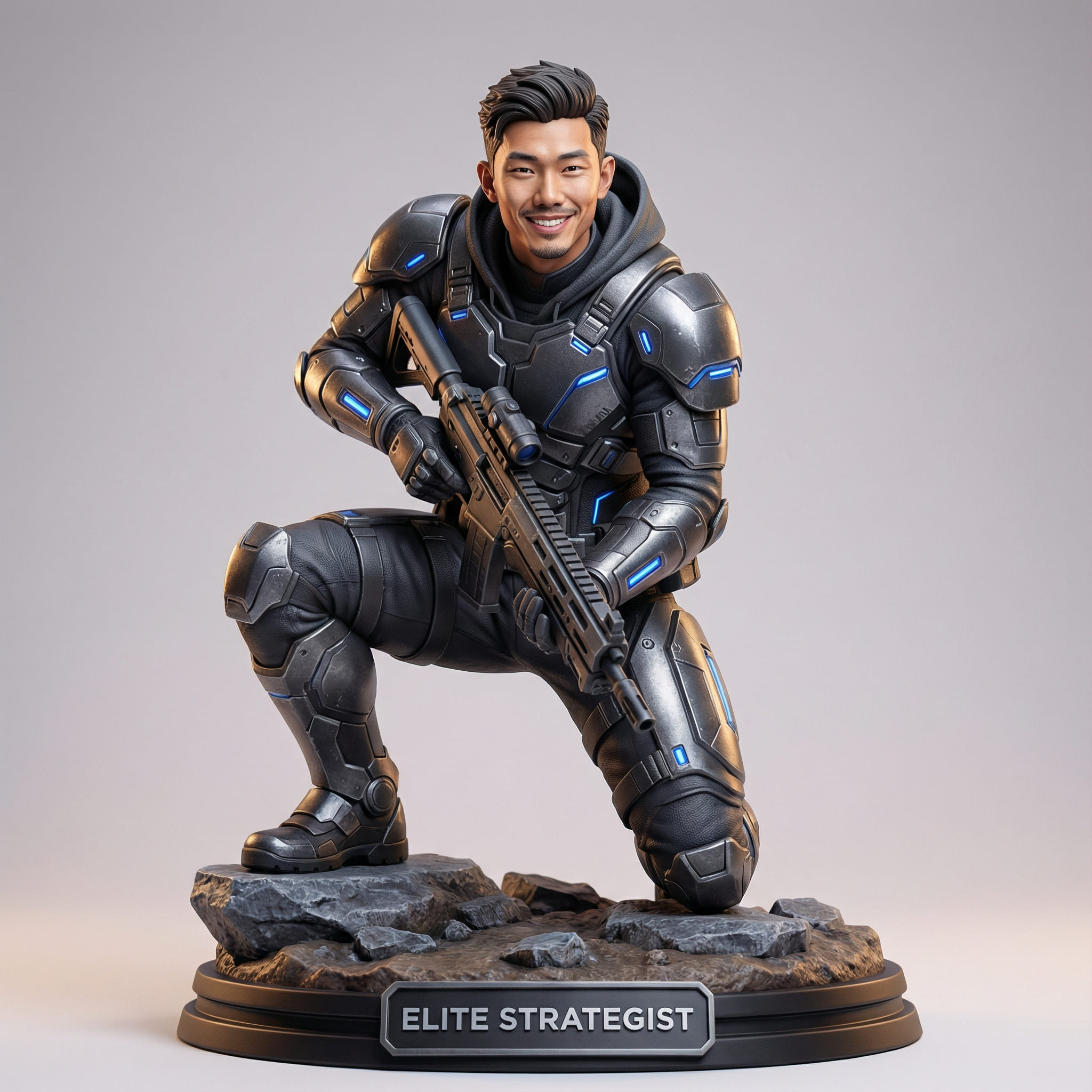 KI-generierte Gamer-Sammelfigur