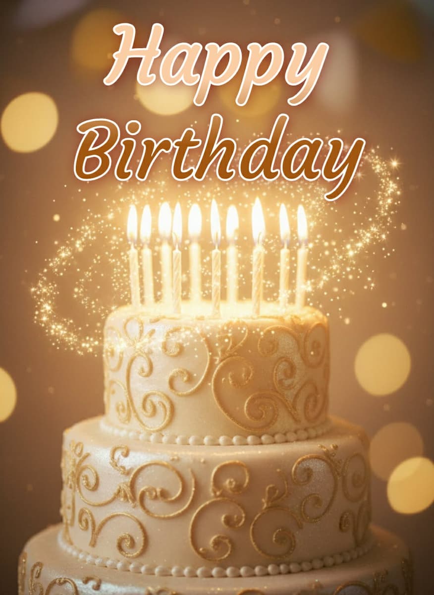 Geburtstagsbild mit Gruß: 'Happy Birthday'