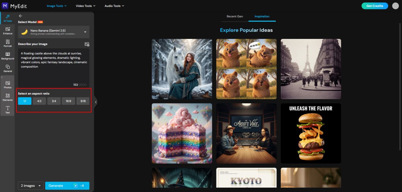 KI-Bildeinstellungen in MyEdit anpassen