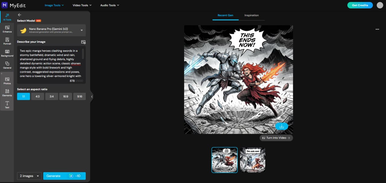 Generated anime/manga image in MyEdit