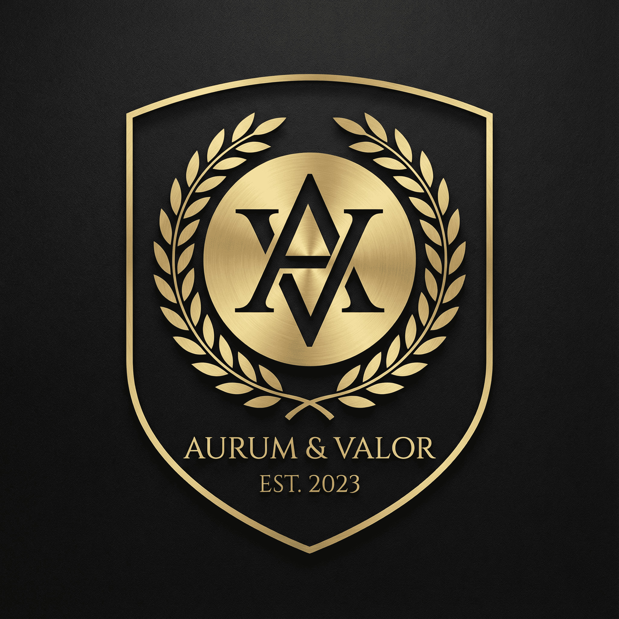 High-end luxury logo with gold and black AI-generated design