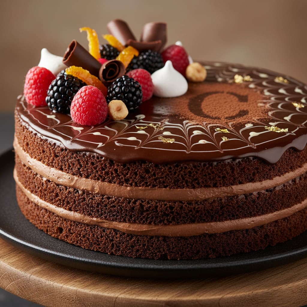 Gourmet Chocolate Cake AI Image
