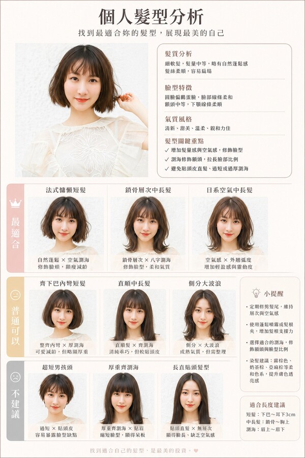 chatgpt 個人髮型分析