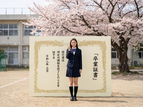 卒業証書や桜を背景にした映える卒業写真の撮り方