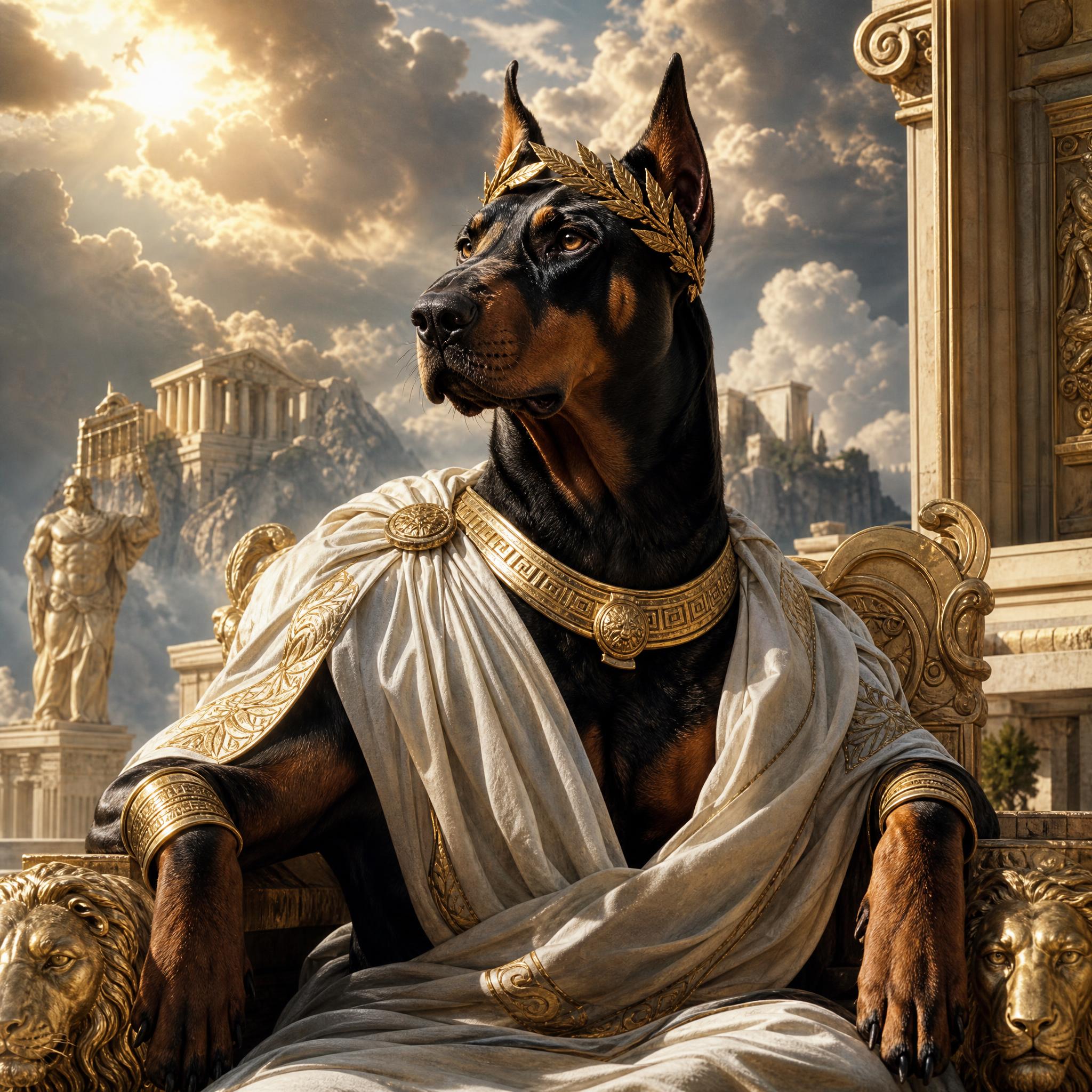 AI pet prompt: greek god on mount olympus