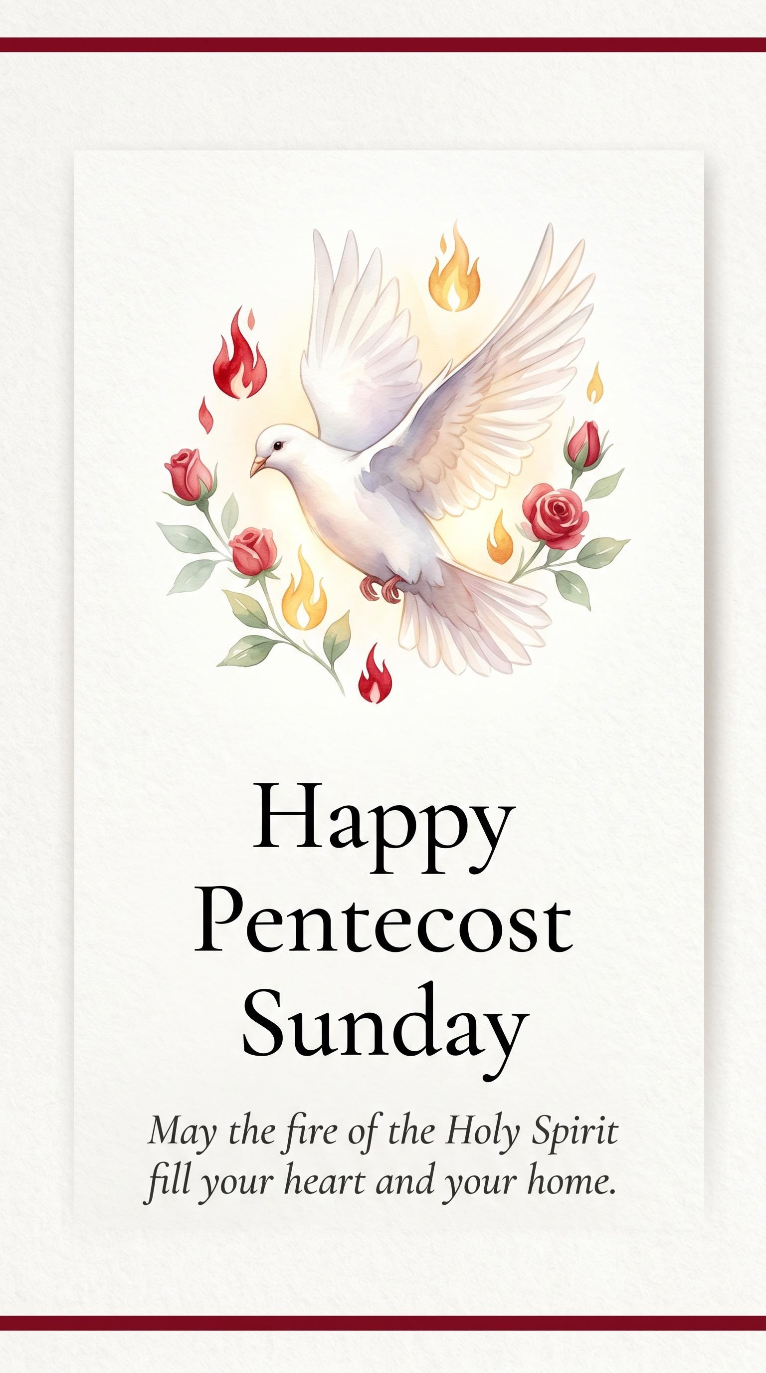 Digital greeting card for Pentecost Sunday, AI generated