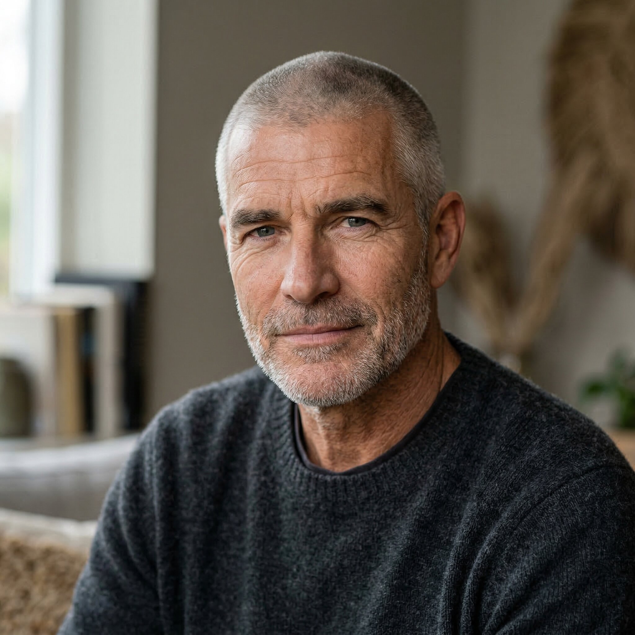 Buzz Cut Grey Hairstyle