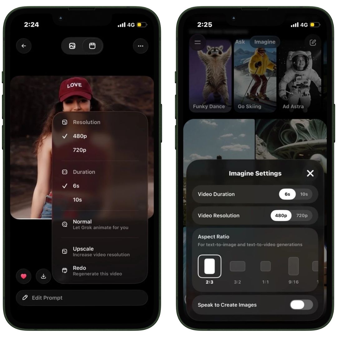 Interface of Grok Imagine