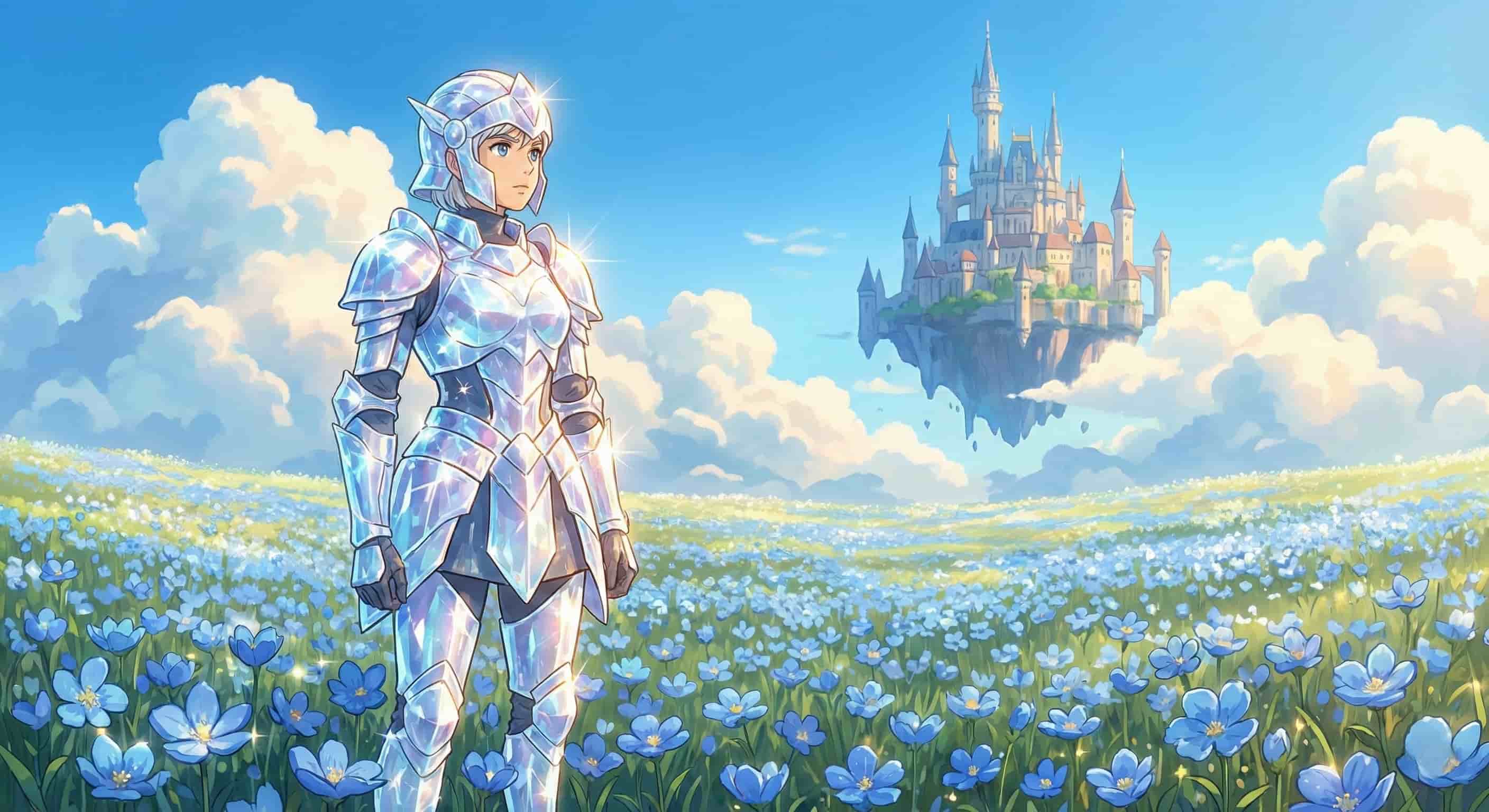 Guerrera anime generada con un prompt de Nano Banana