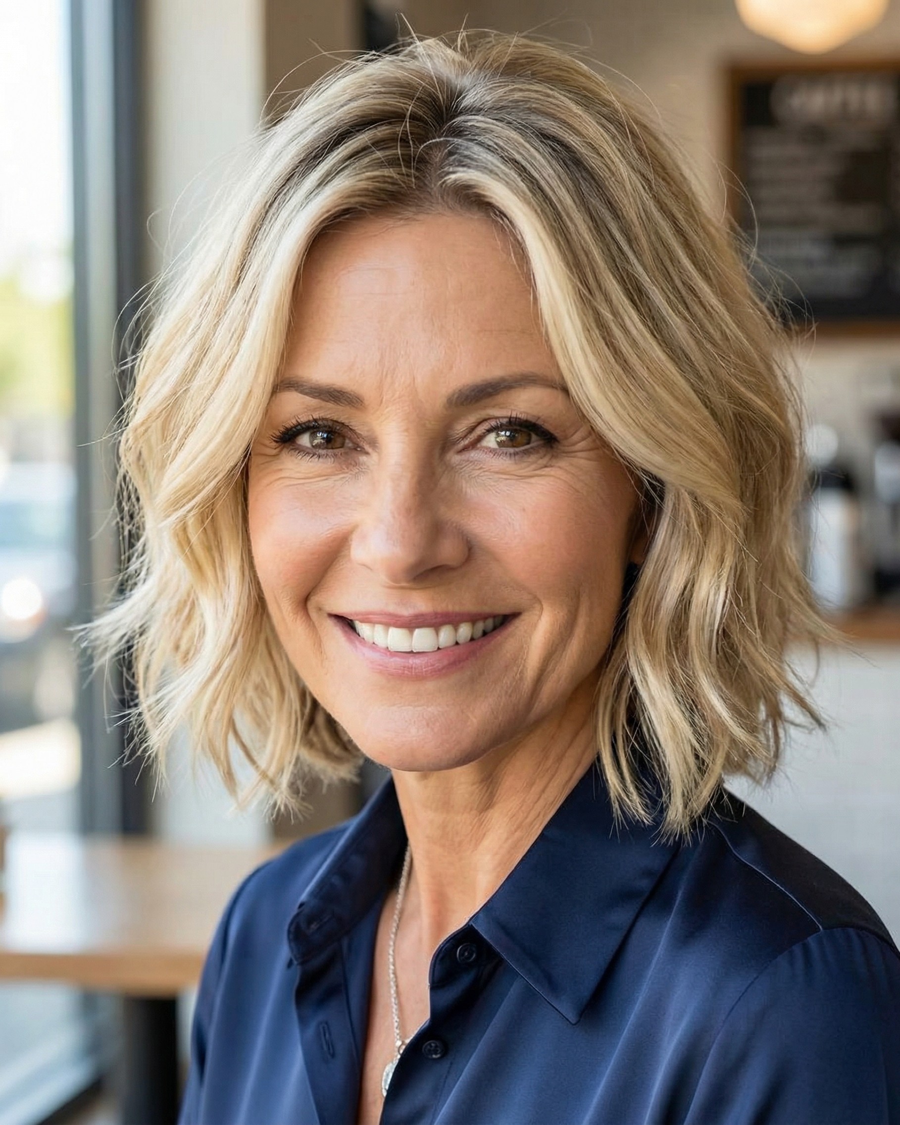 Haircut for women over 50 years old - Wavy bob