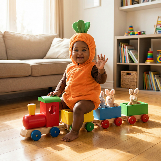 Easter Infant Photo Ideas - Egg Painting Moment