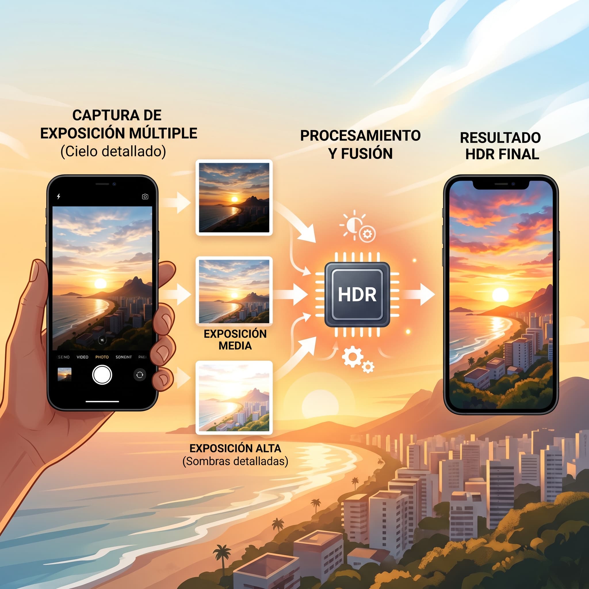 Cómo funciona el HDR en el móvil: exposición múltiple y fusión automática