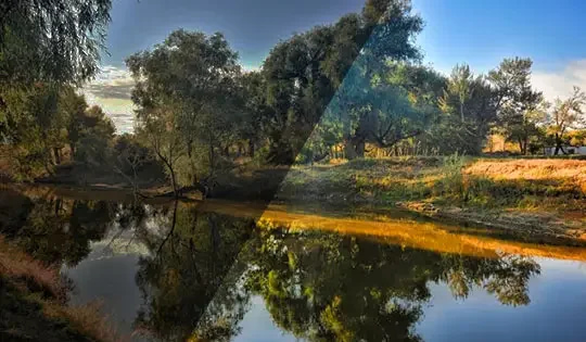 Efecto HDR en PhotoDirector: controles de luz y bordes