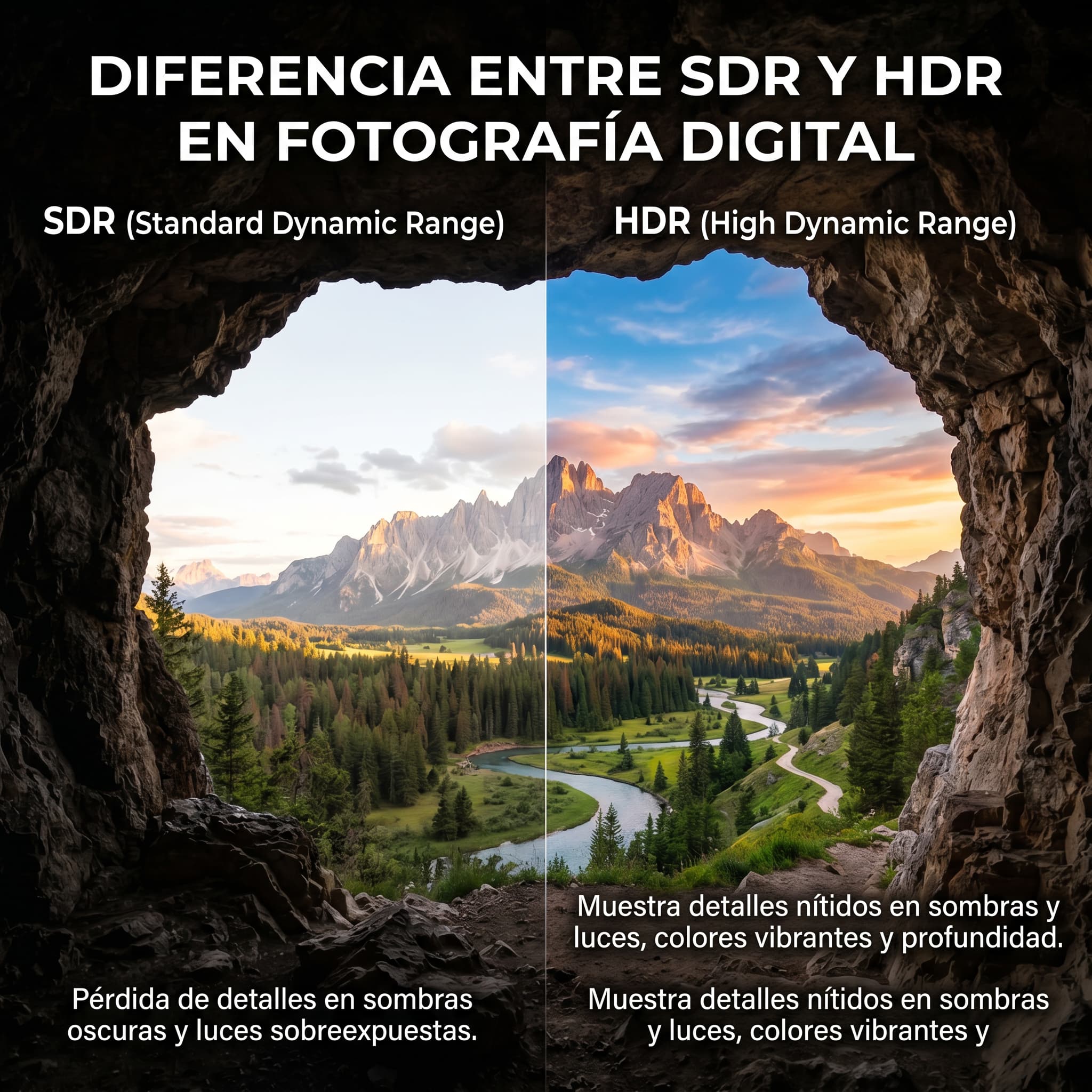 Diferencia entre SDR y HDR en fotografía digital
