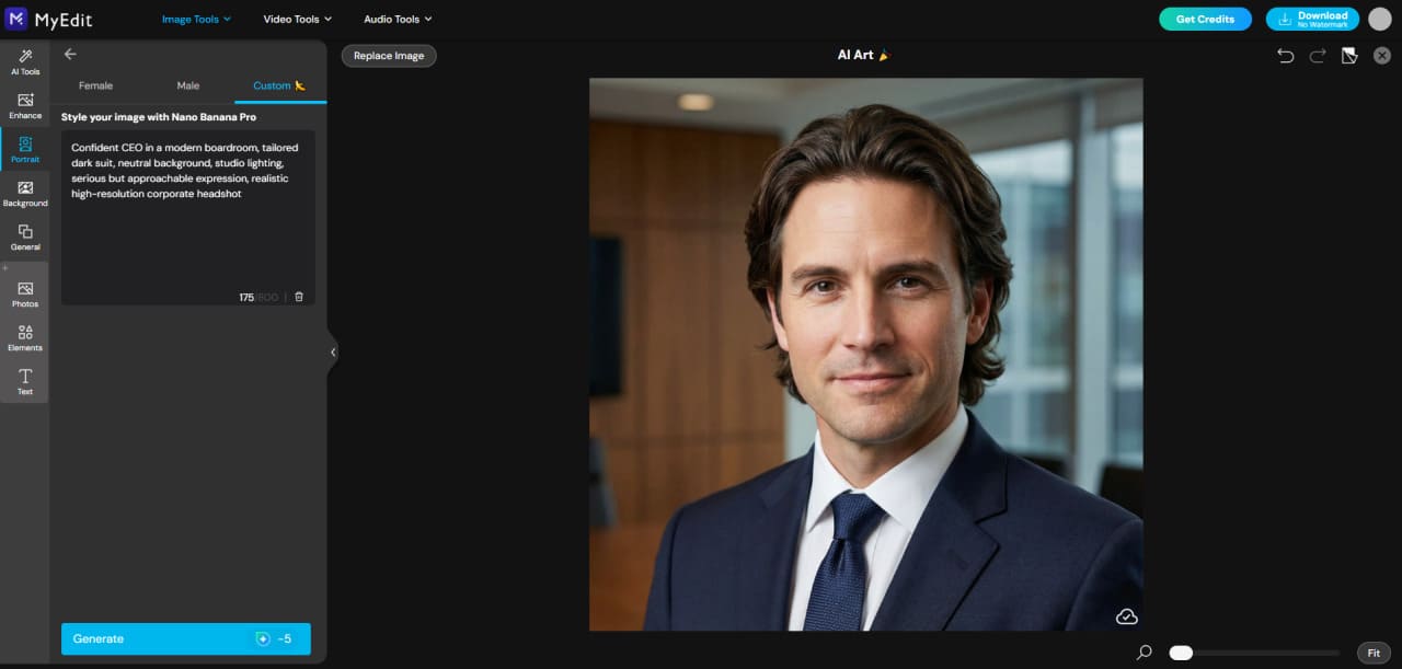 Generated AI portrait
