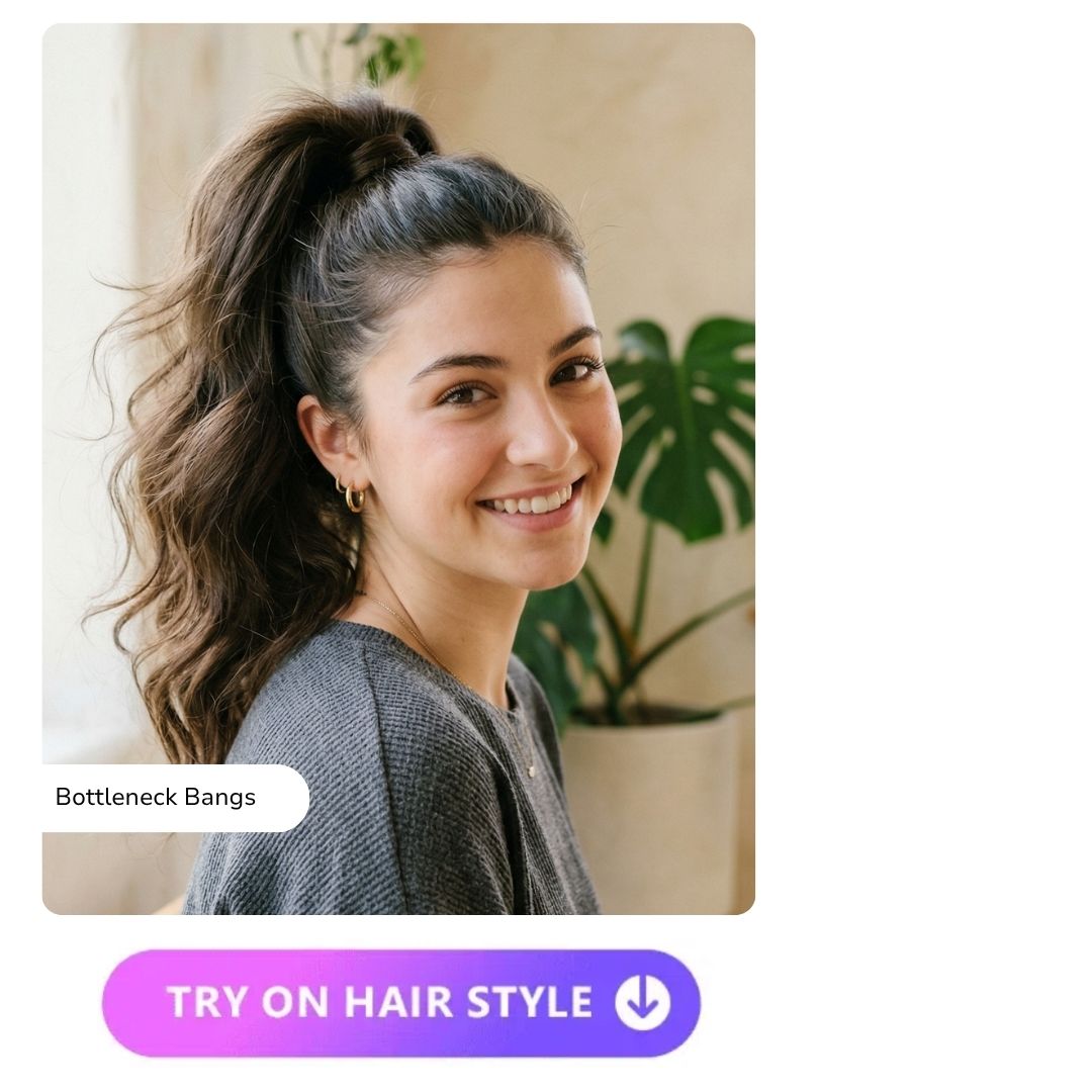 High Ponytail with Volume for Round Faces