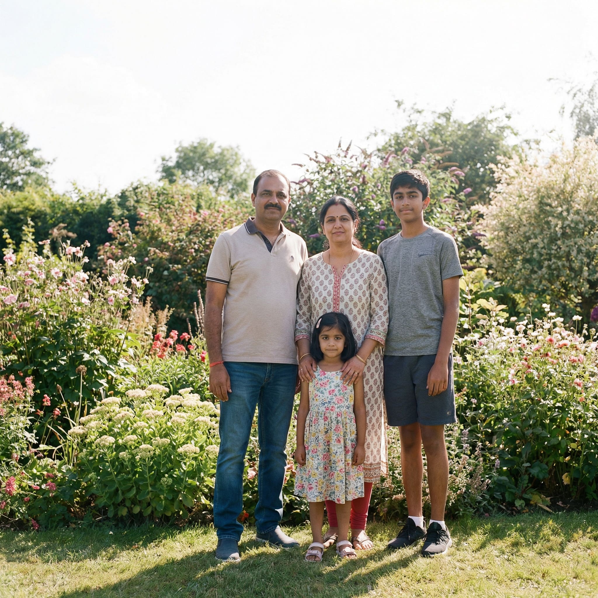 Original family photo before AI Holi transformation