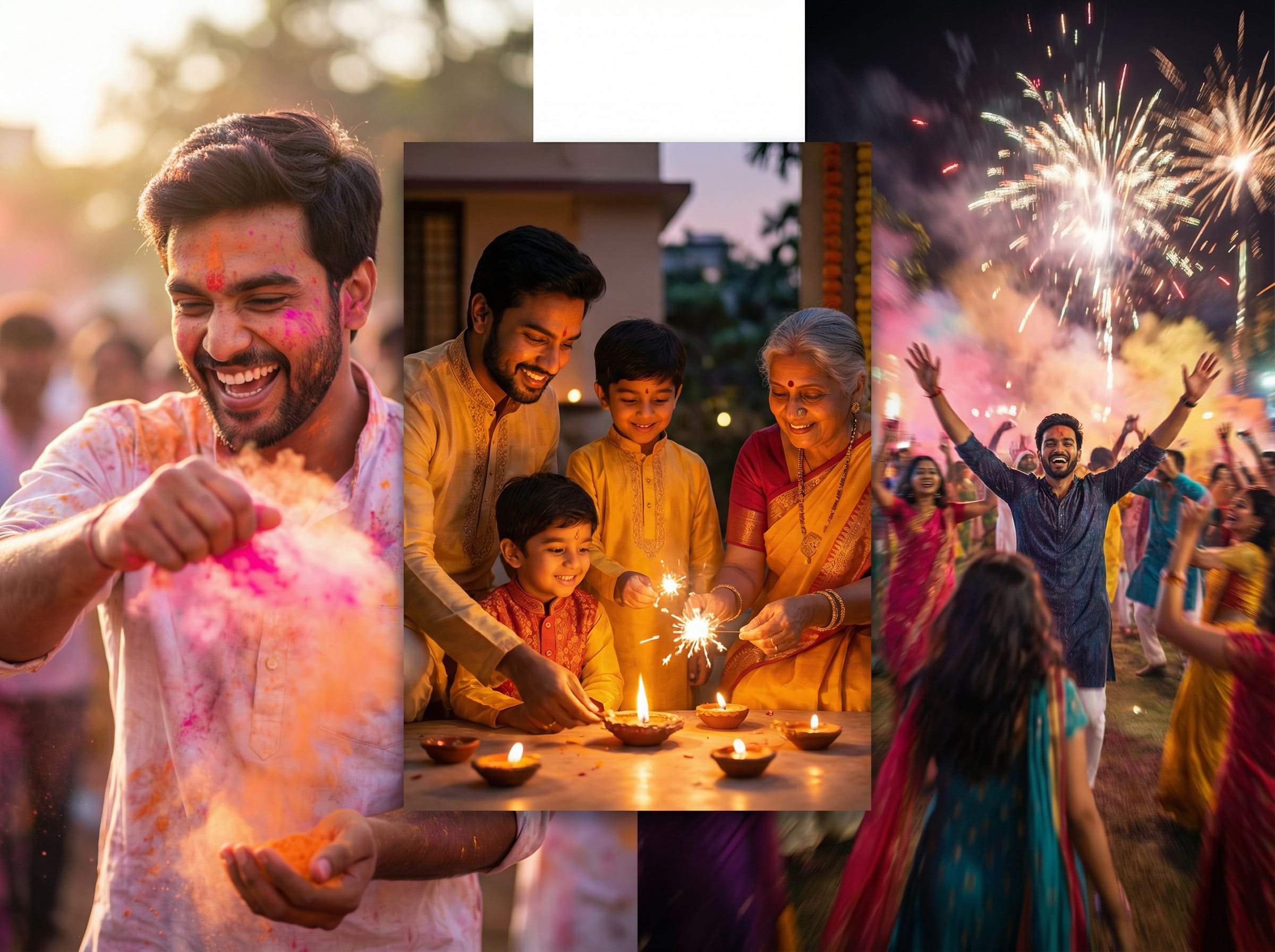 Colors of Indian Festivals Human Collage
