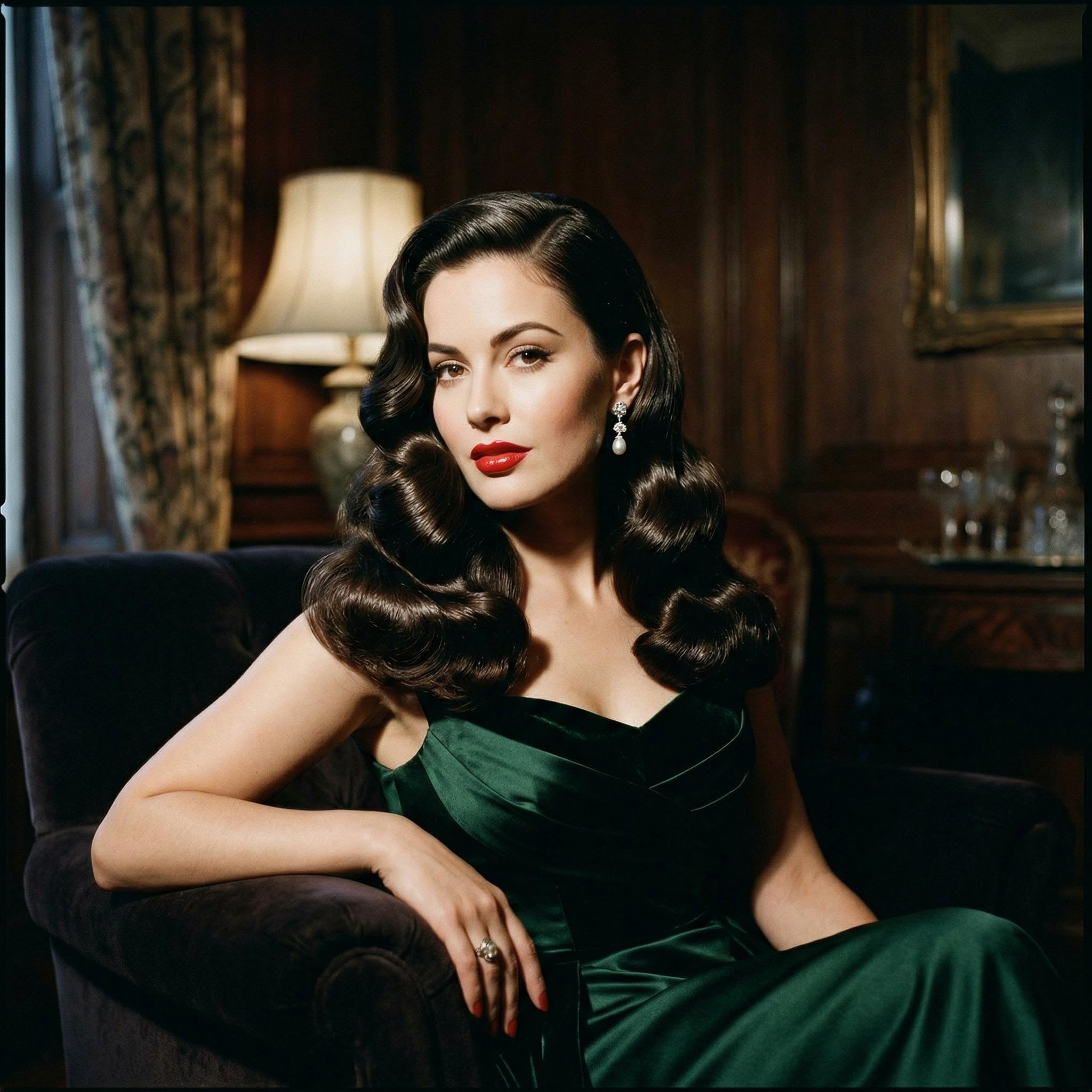 Old Hollywood waves party hairstyle