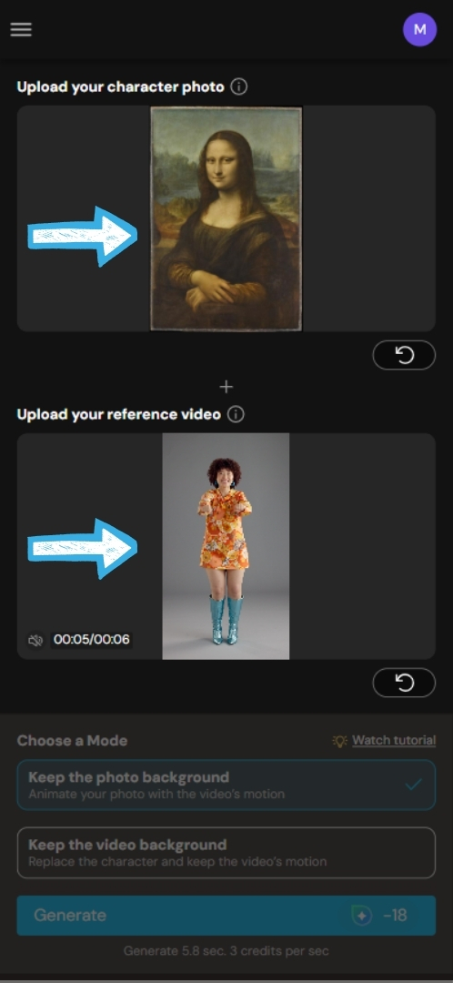 How to Use Wan 2.2 Online for Character Motion Swap & Animation Step 2