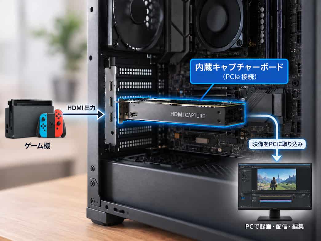 内蔵キャプチャーボードのイメージ図