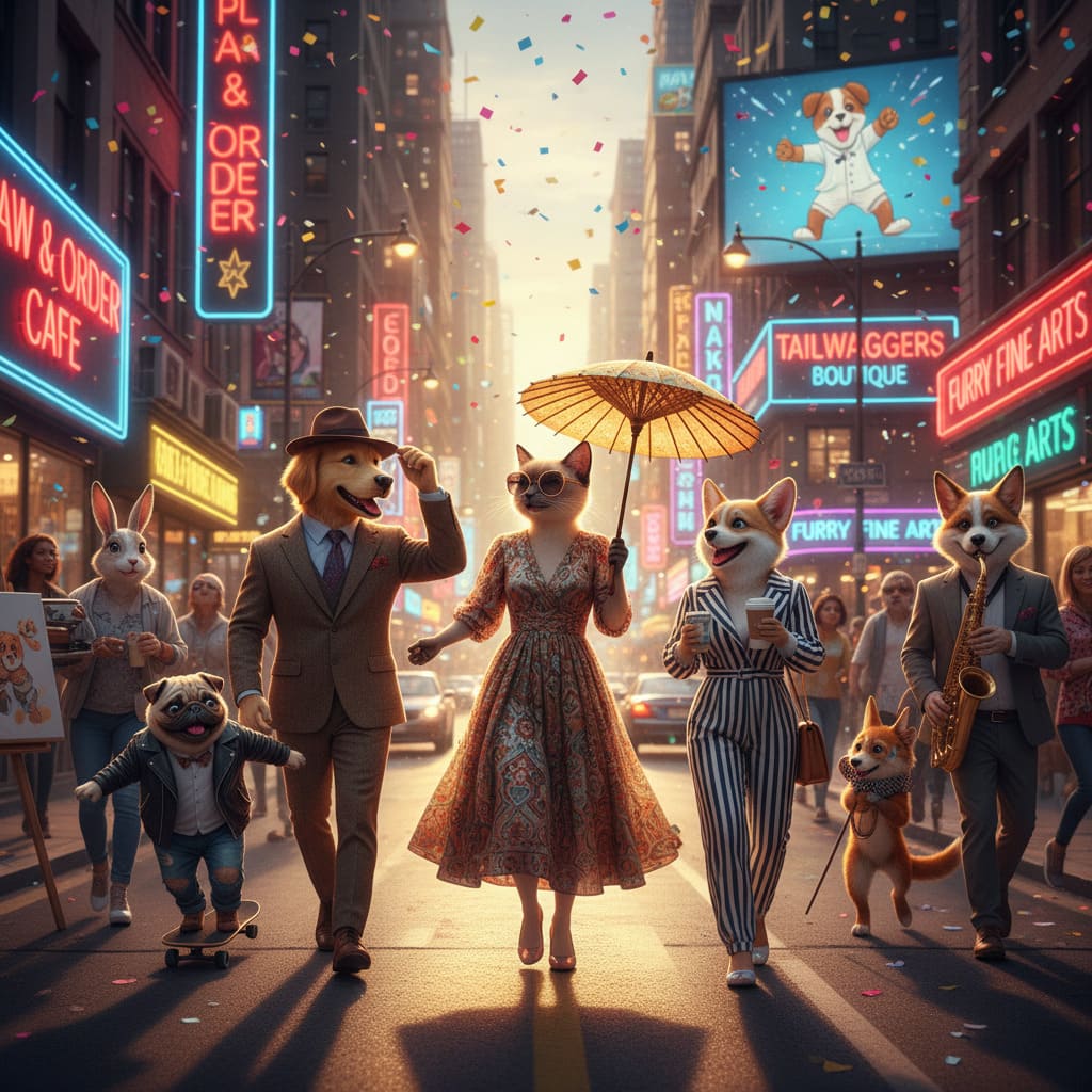 Portrait de Chat/Chien Humanisé dans la Rue
