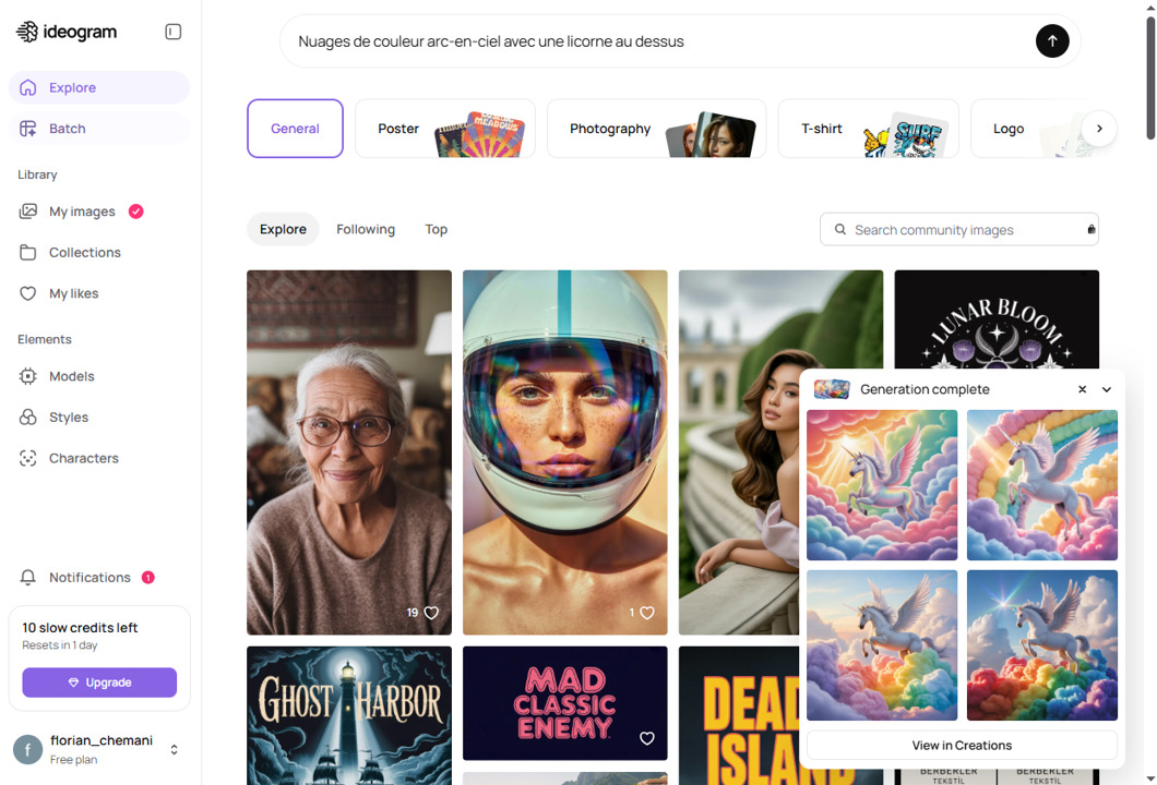 Ideogram générateur image IA texte intégré affiches mockups