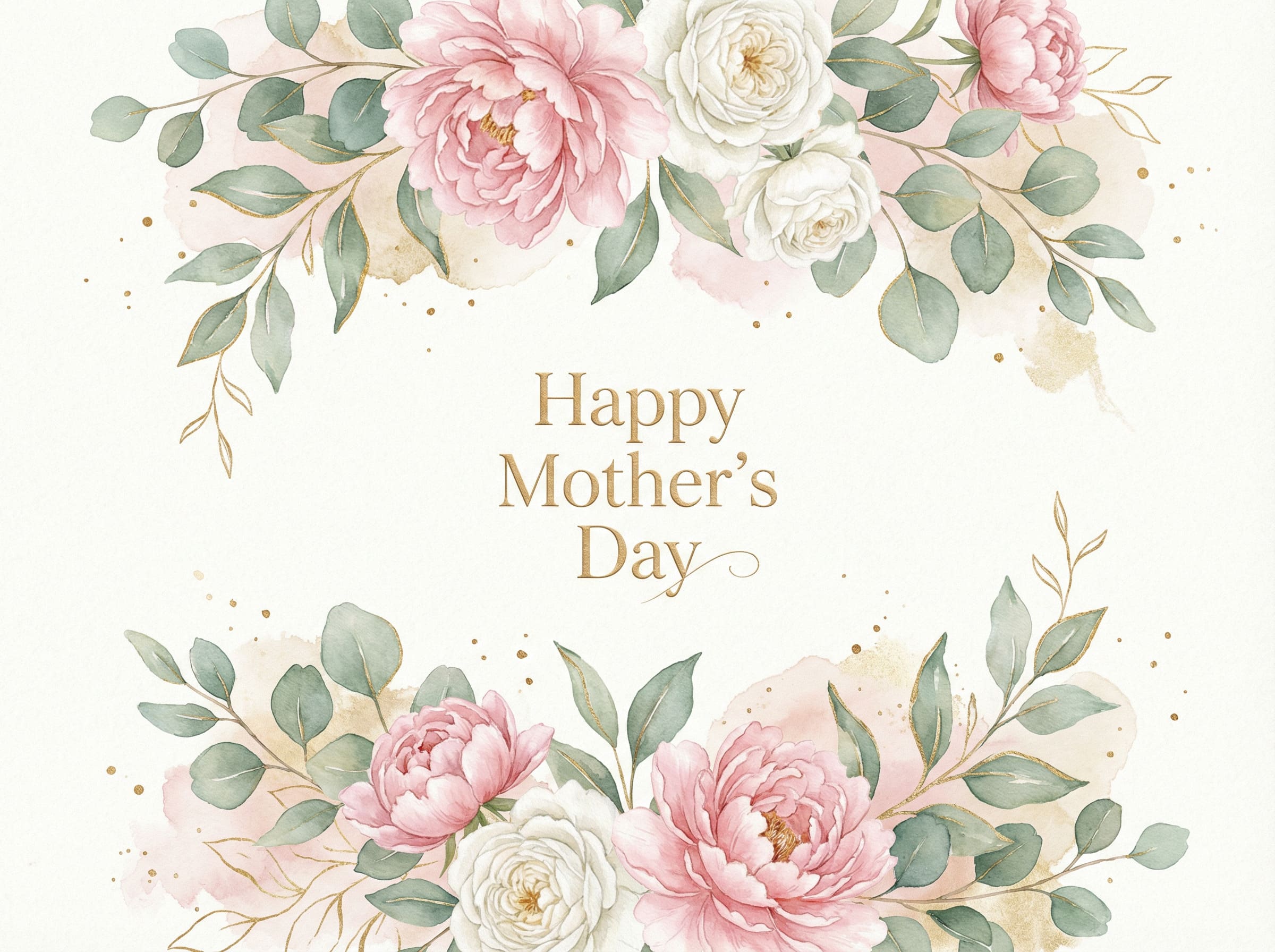 AI-generated illustrated Mother's Day card with flowers