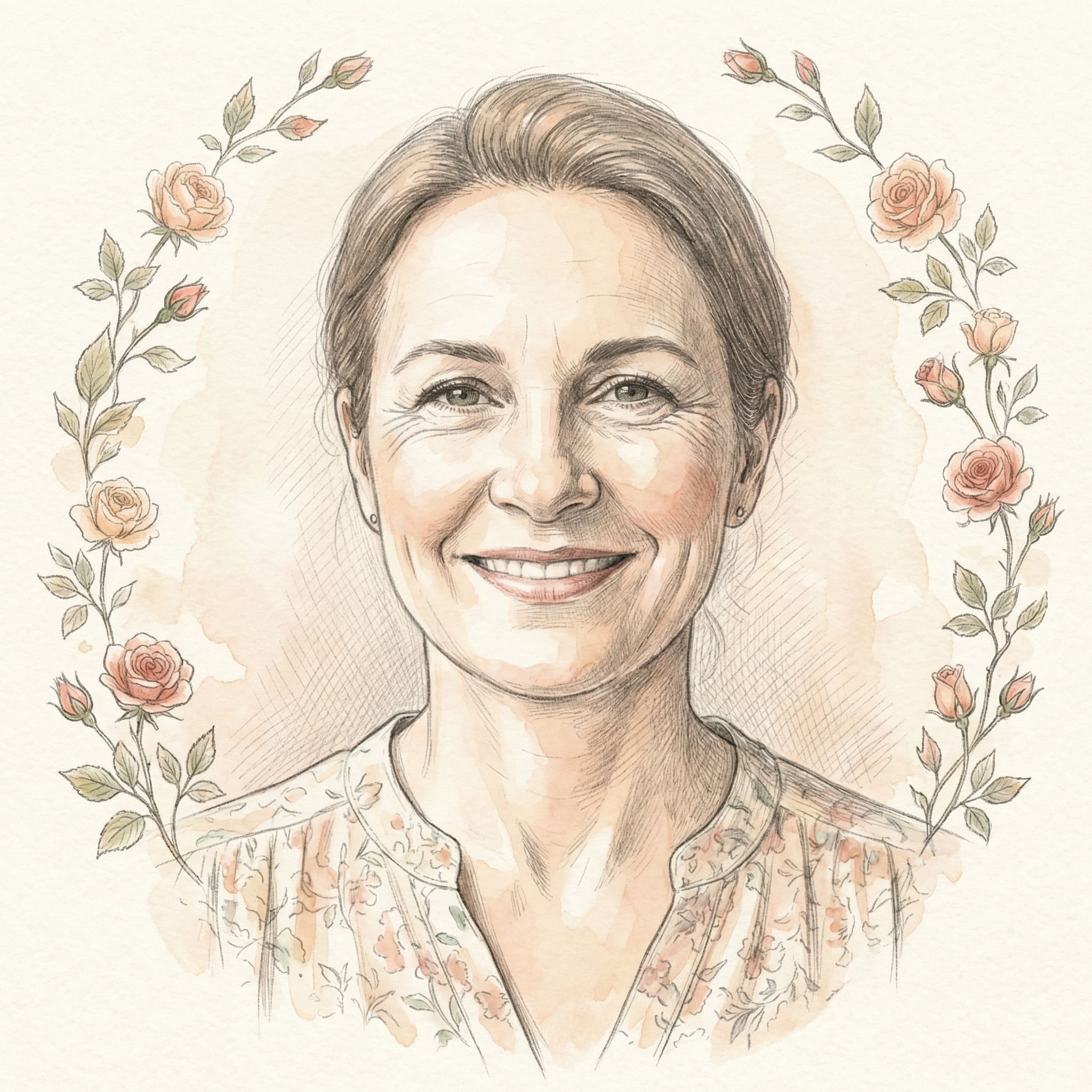 Portrait illustré de maman créé par IA