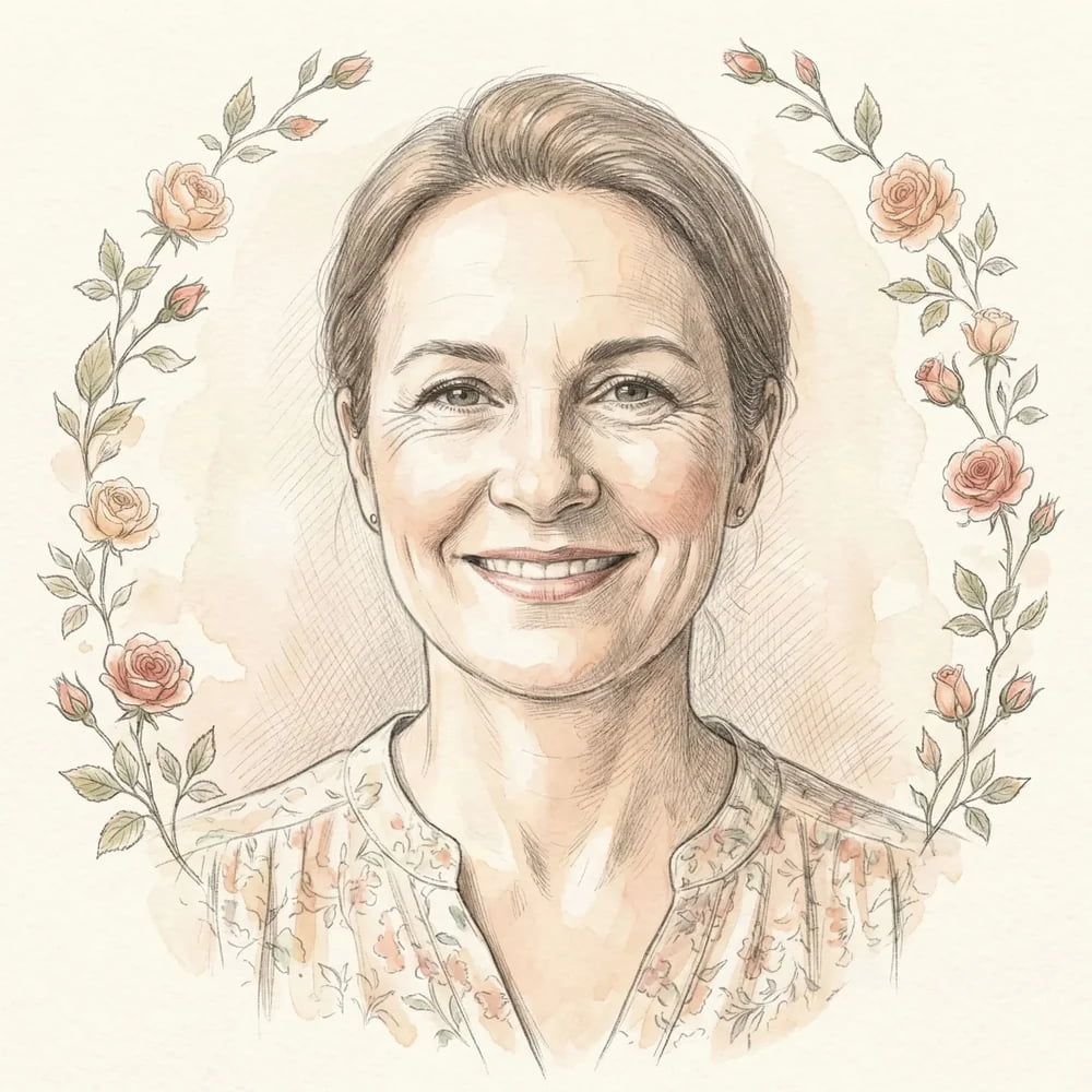 Retrato ilustrado de mamá creado con IA