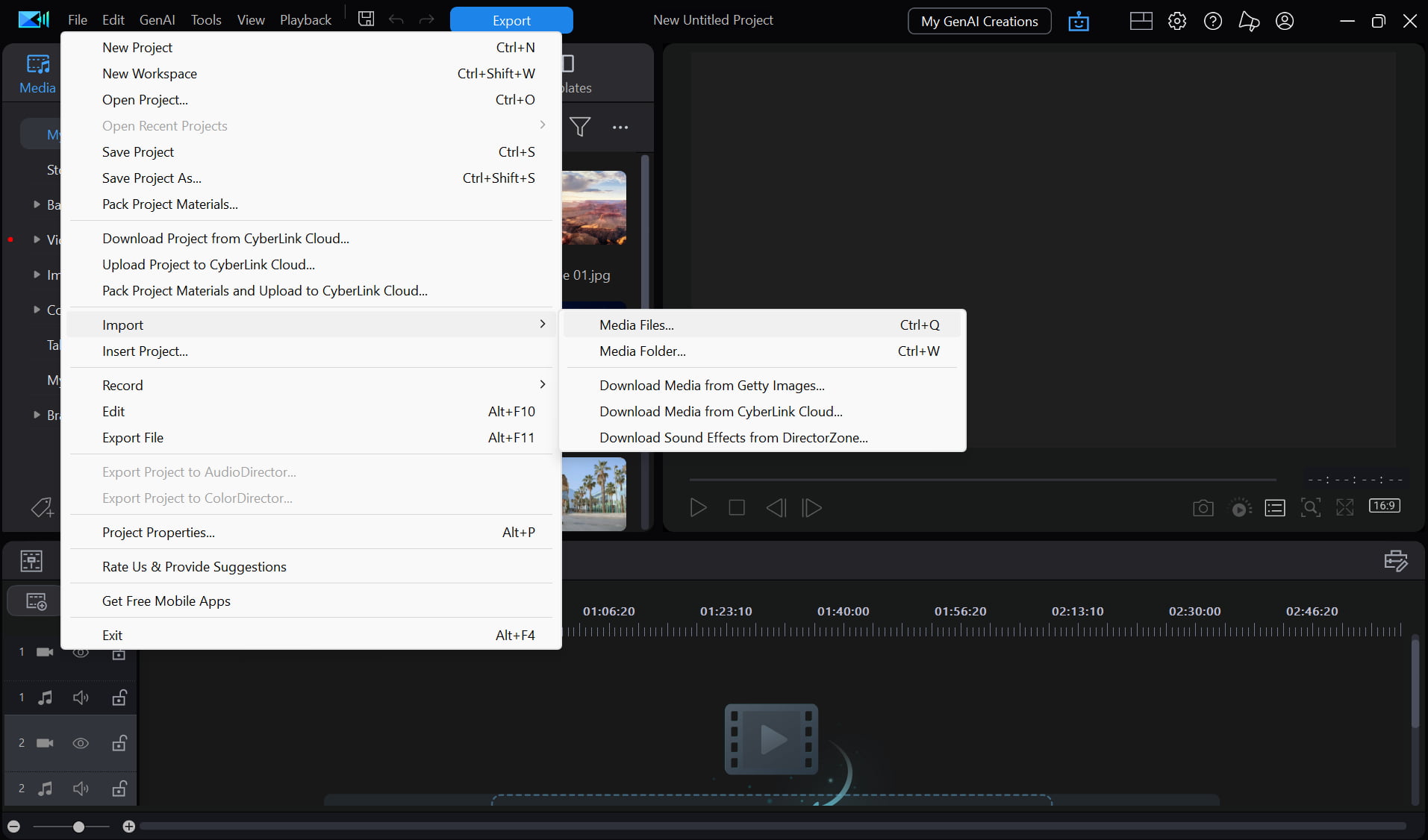 PowerDirector - Import Video