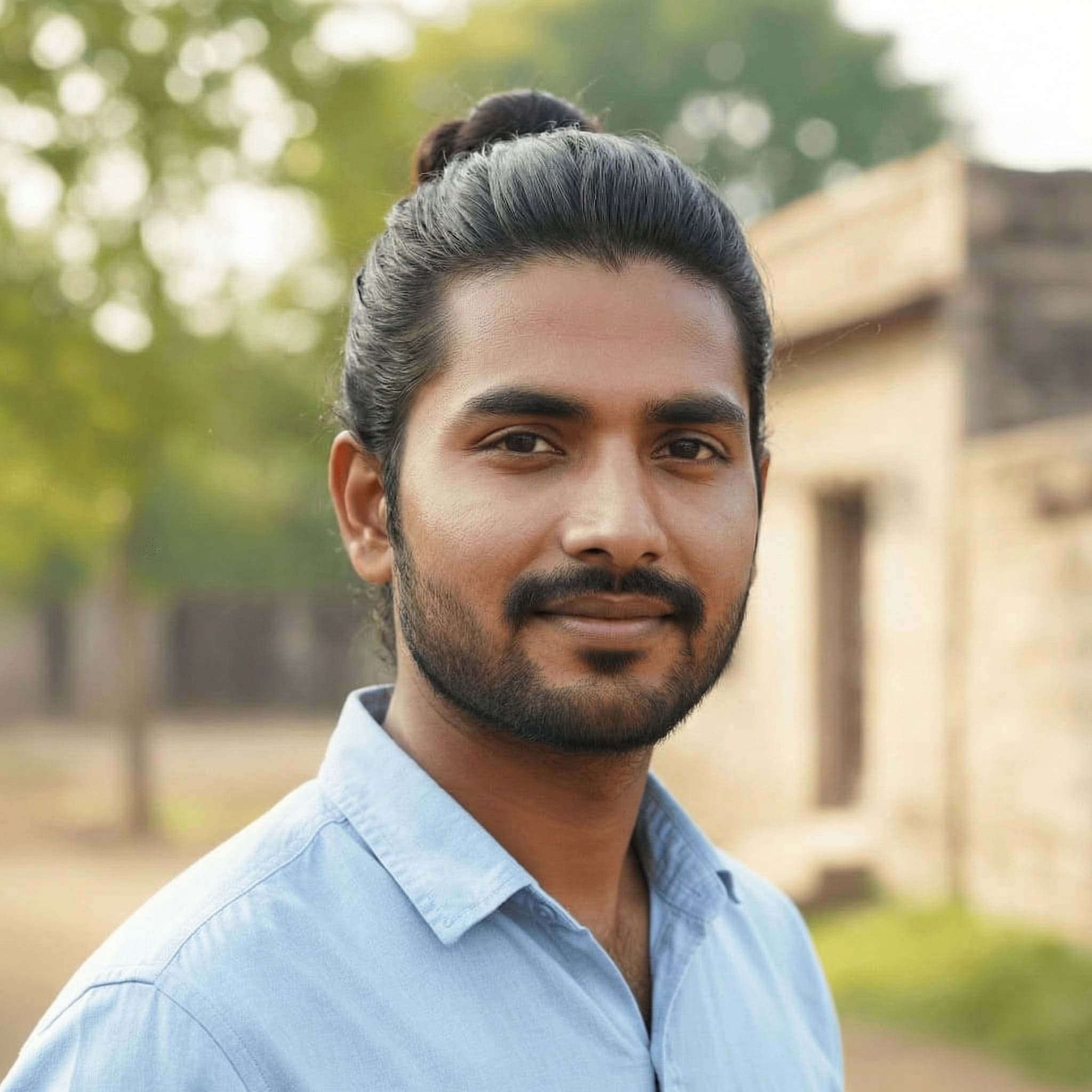 AI-generated long hair man bun hairstyle using Gemini AI