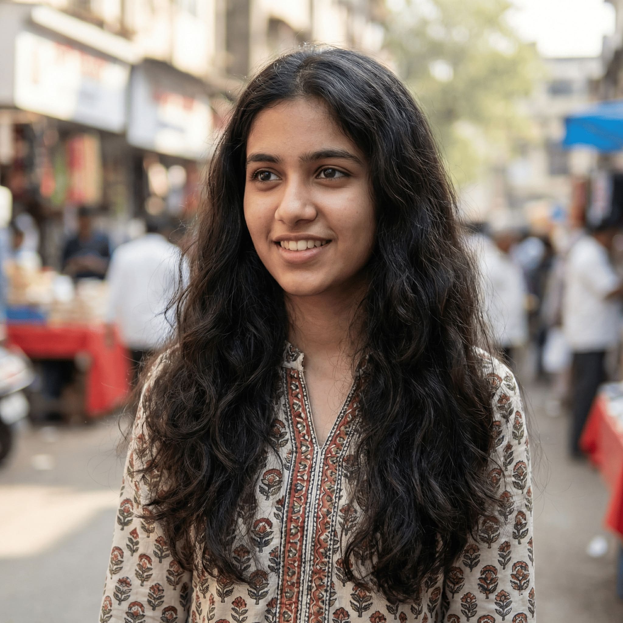 Reference photo before AI-generated rope braid low ponytail hairstyle