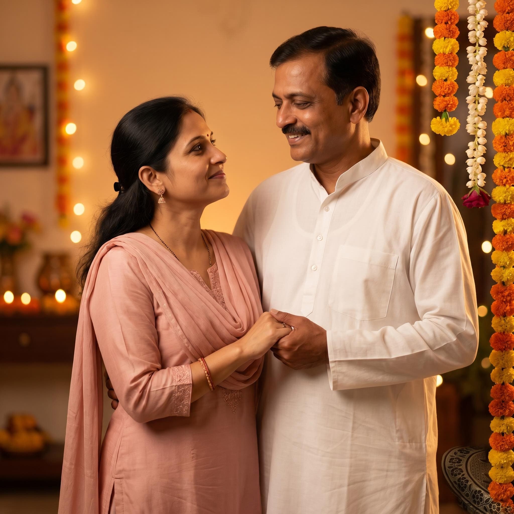 Emotional Indian father and daughter portrait created with AI