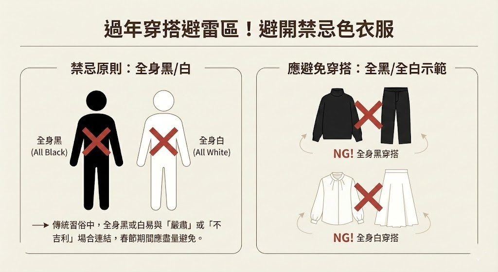避開禁忌色衣服
