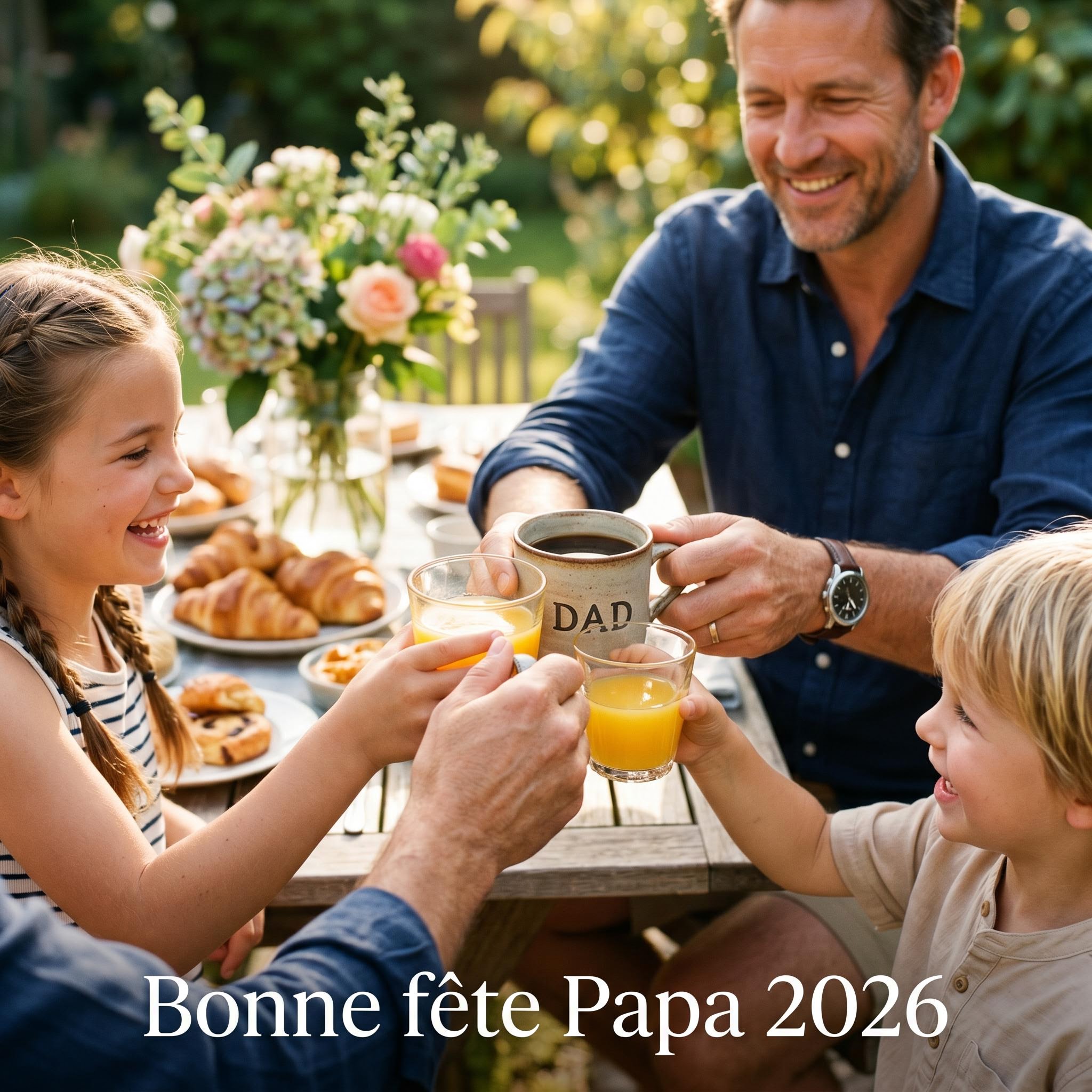 Visuel carré Instagram style lifestyle pour la fête des pères, généré par IA