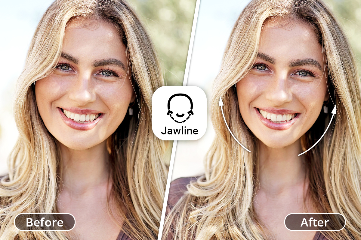 Jawline Contouring Simulation with PhotoDirector