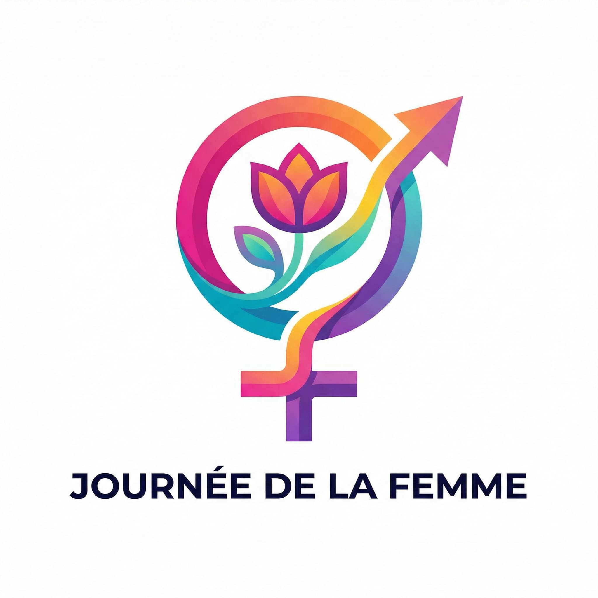 Logo moderne avec symbole féminin