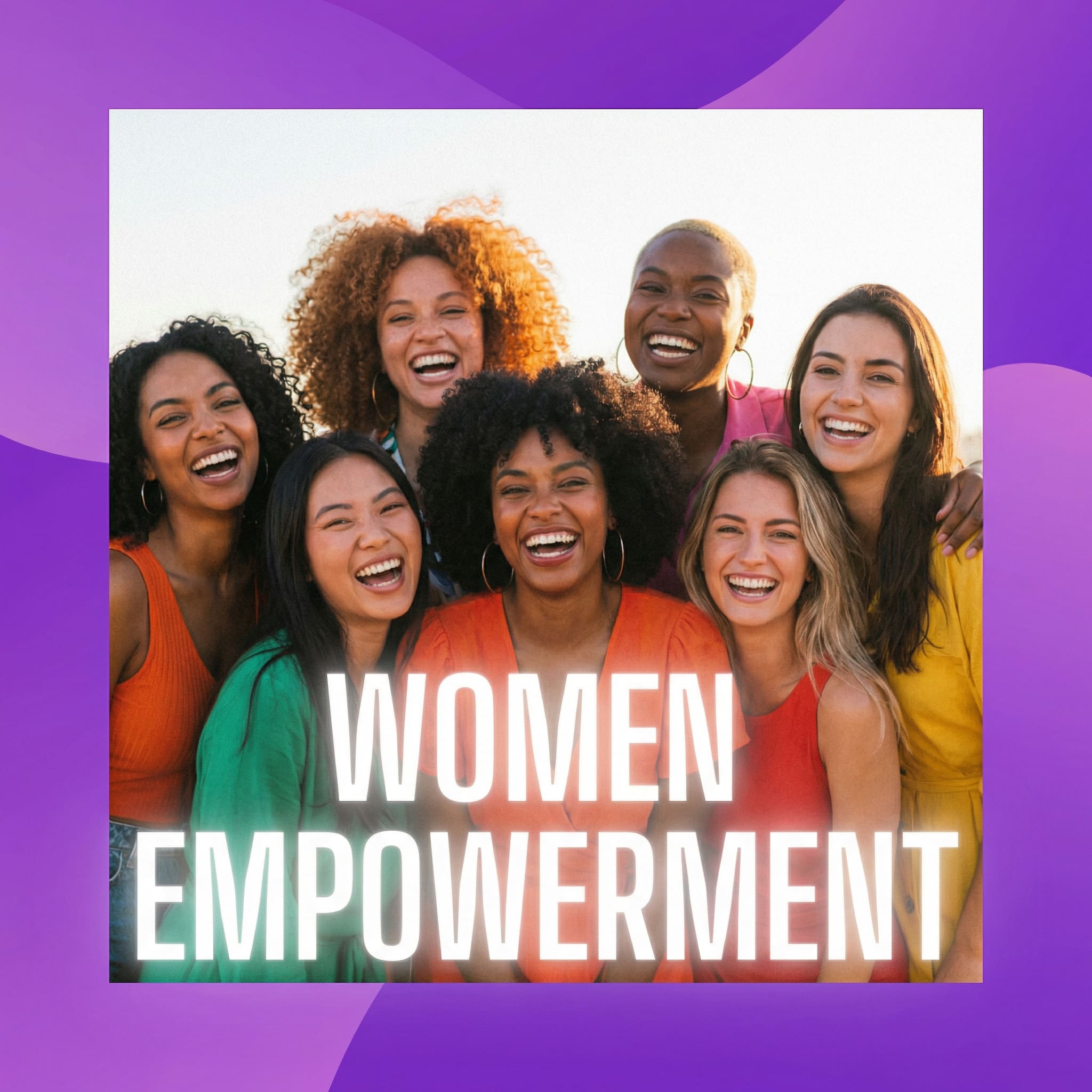 Image style Instagram, fond violet avec texte overlay