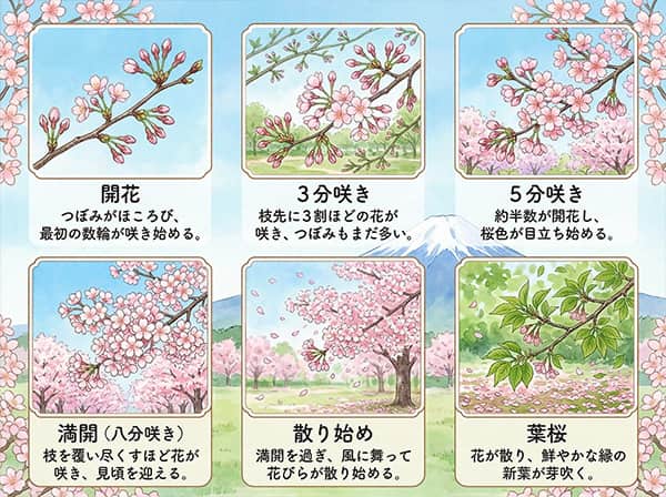 桜の開花情報例